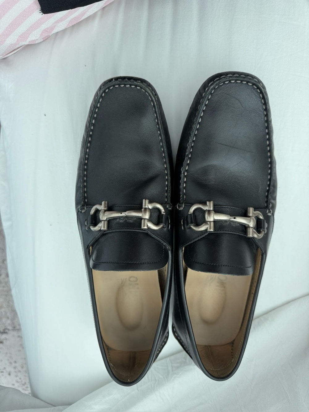 Salvatore Ferragamo Black Leather Horsebit Loafers